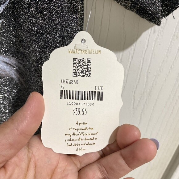 Altar'd State Shimmer Glitter World Tour 1987 Oversized Tee Size XSmall NEW - Picture 6 of 8